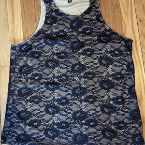 Torrid Black Lace Overlay Tank Top